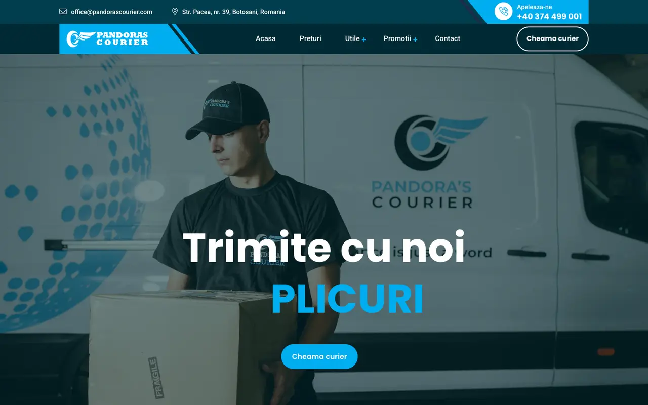 Pandoras Courier website