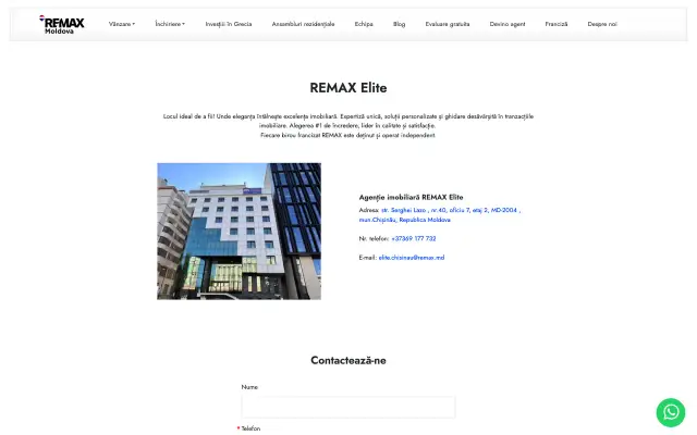 Re/Max Elite Chisinau website